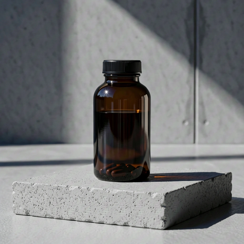 Men's Vitamin Complex Flasche auf Beton